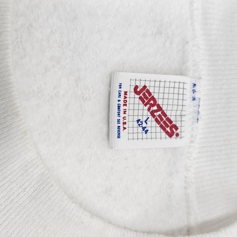 Jerzees White Sweatshirt with Red and Blue Accents - Picture 6 of 14